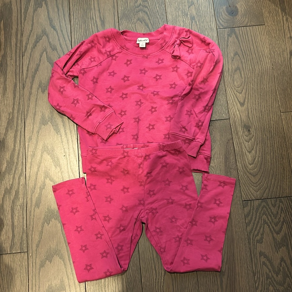 Splendid toddler Pink Star Sweater and Leggings Set